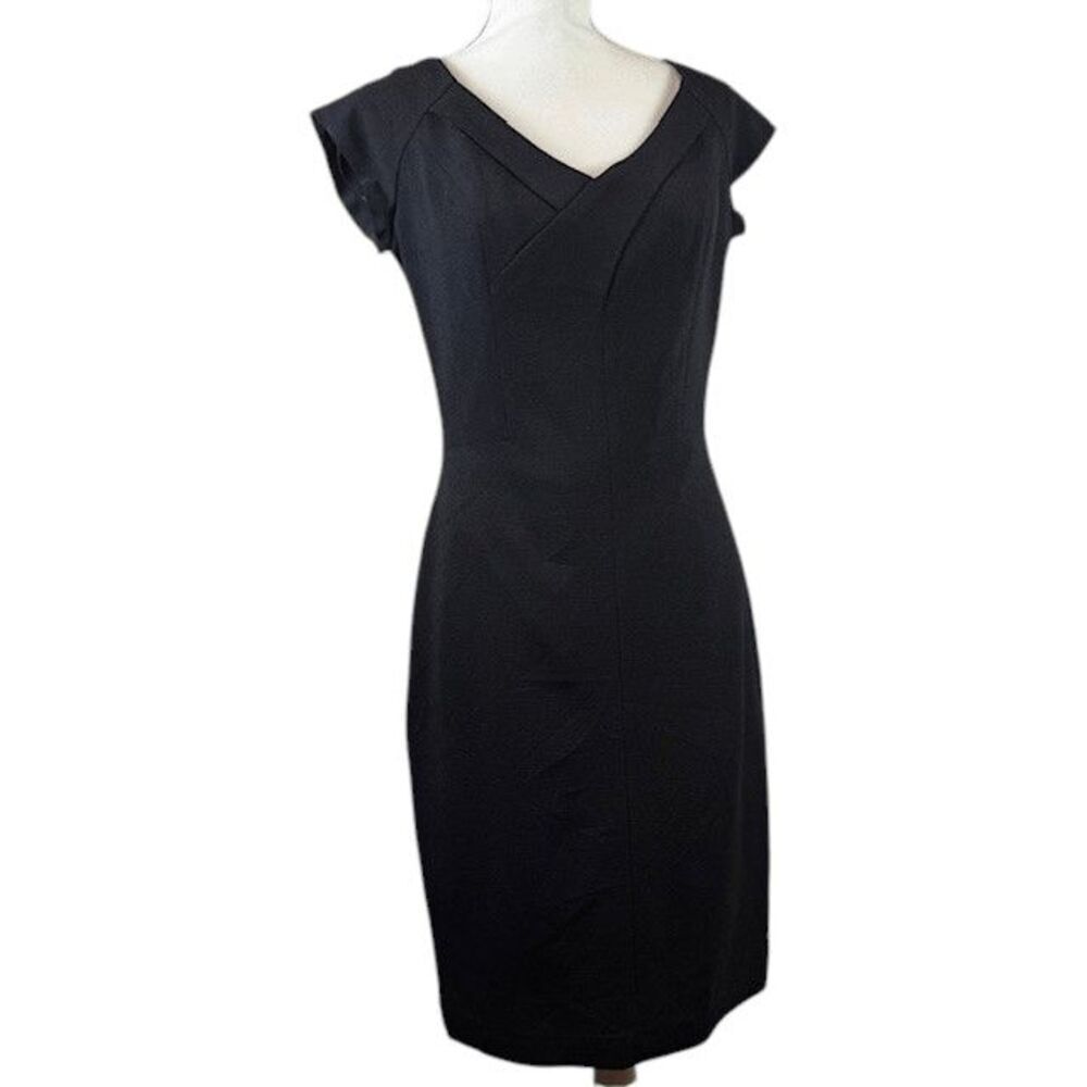 NWT Saks Fifth Avenue‎ Black Label Stretch Little Black Dress Back Zip Size 8